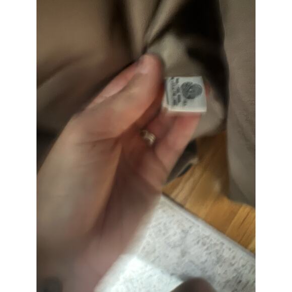 VTG Y2K Jones New York Oversized Wool Trench Coat Women’s L Long Tan 90s 00s - Picture 5 of 6